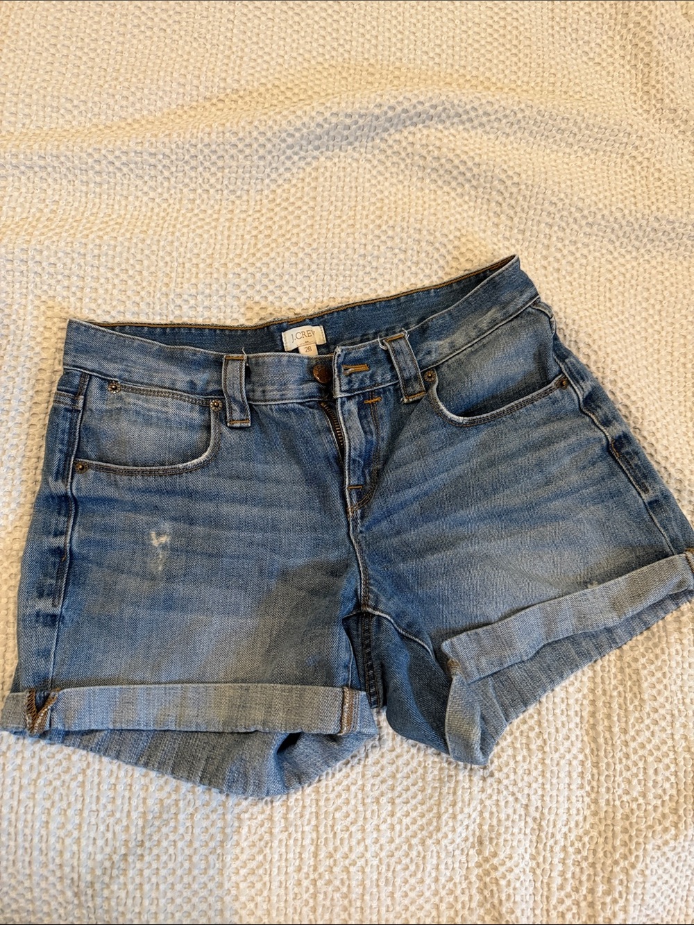 J. Crew Women's Blue Denim Roll-Cuff Shorts